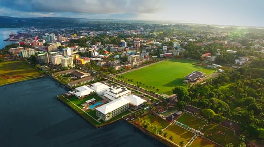 Vista aérea de la ciudad de Suva, Fiyi.