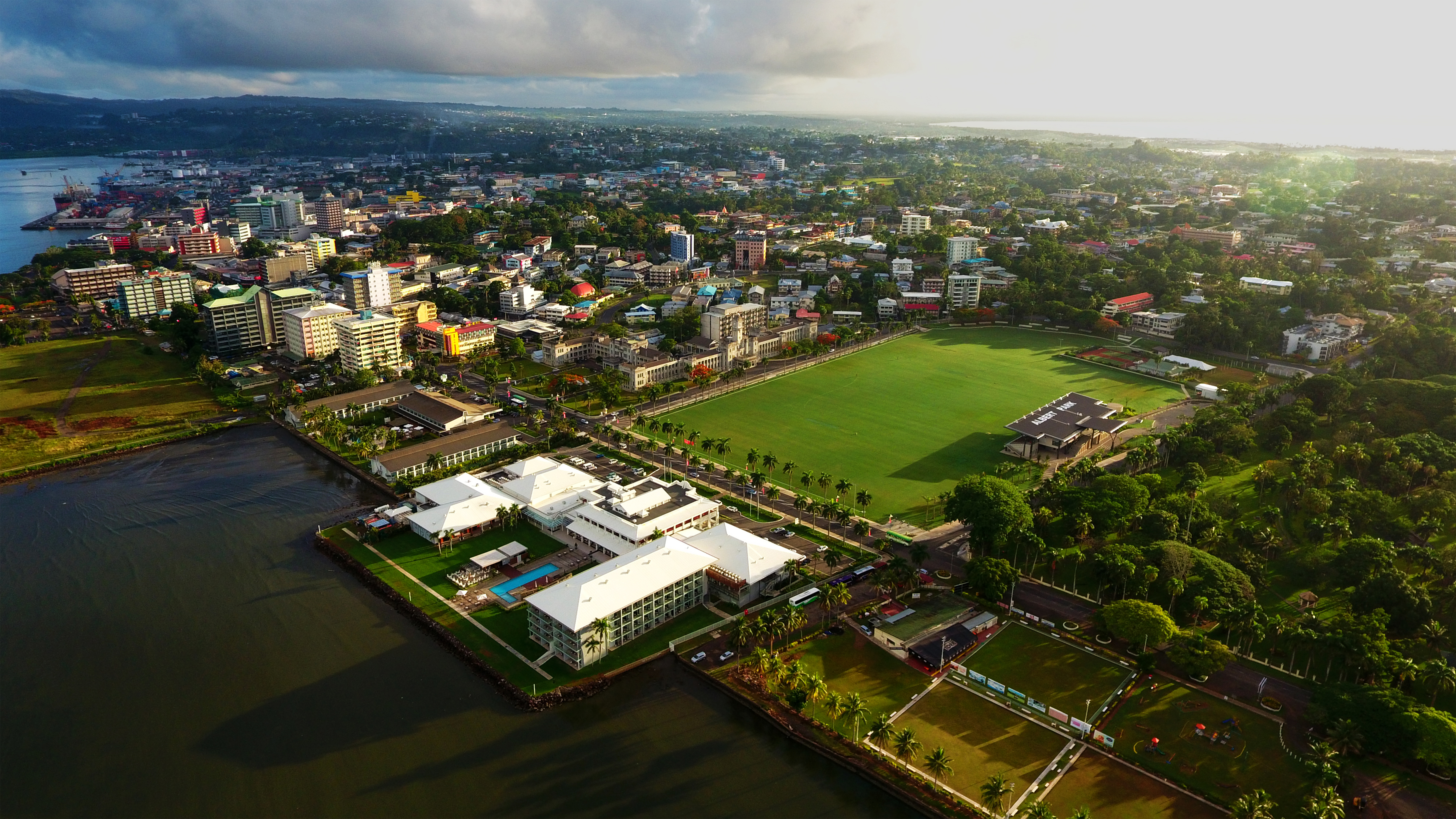Vista aérea de la ciudad de Suva, Fiyi